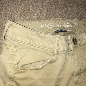 American eagle khaki super stretch skinny jeans